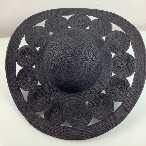 Physician Endorsed Glamour Black Toyo wide brim Sun Hat adjustable SZ OSFM EUC - Picture 11 of 12